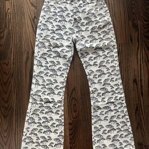 Princess Polly Black and Cream Mushroom Print Pants